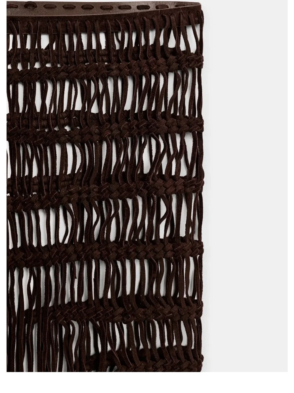Zara leather crochet belt